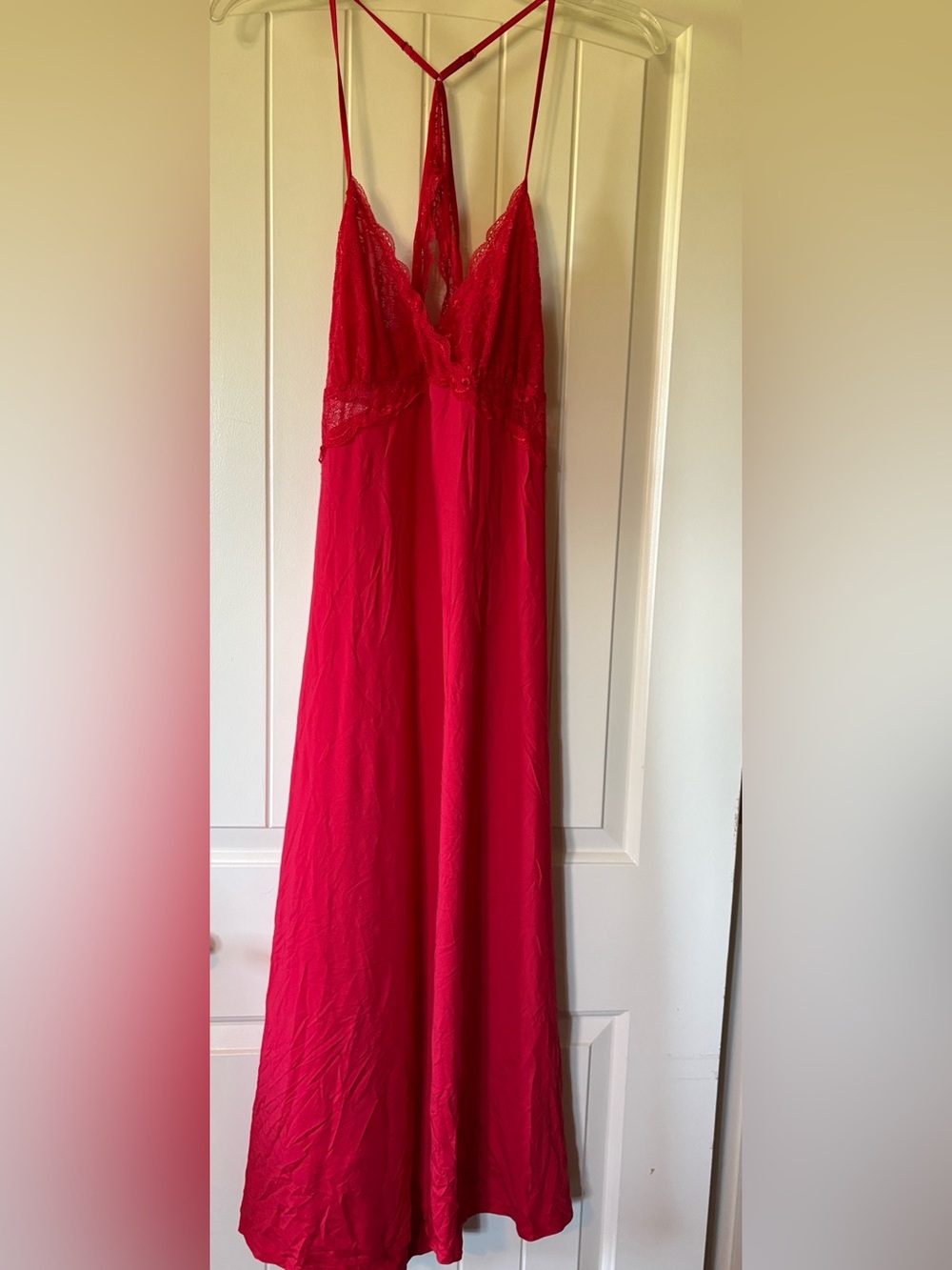 INC International Concepts Bright Red Lace-Trim Slip Gown